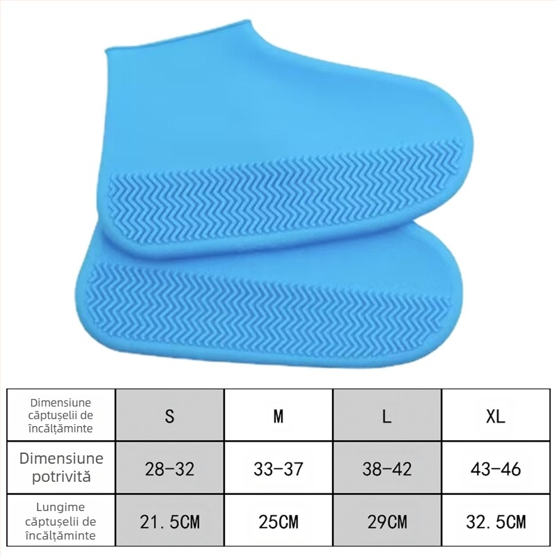 Silicon pantof husă pentru bărbați și femei anti-alunecare rezistentă la uzură impermeabilă pantof husă îngroșată călătorie în aer liber impermeabilă pantof husă de ploaie pantof husă en-gros