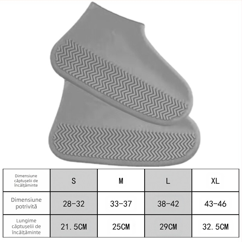 Silicon pantof husă pentru bărbați și femei anti-alunecare rezistentă la uzură impermeabilă pantof husă îngroșată călătorie în aer liber impermeabilă pantof husă de ploaie pantof husă en-gros