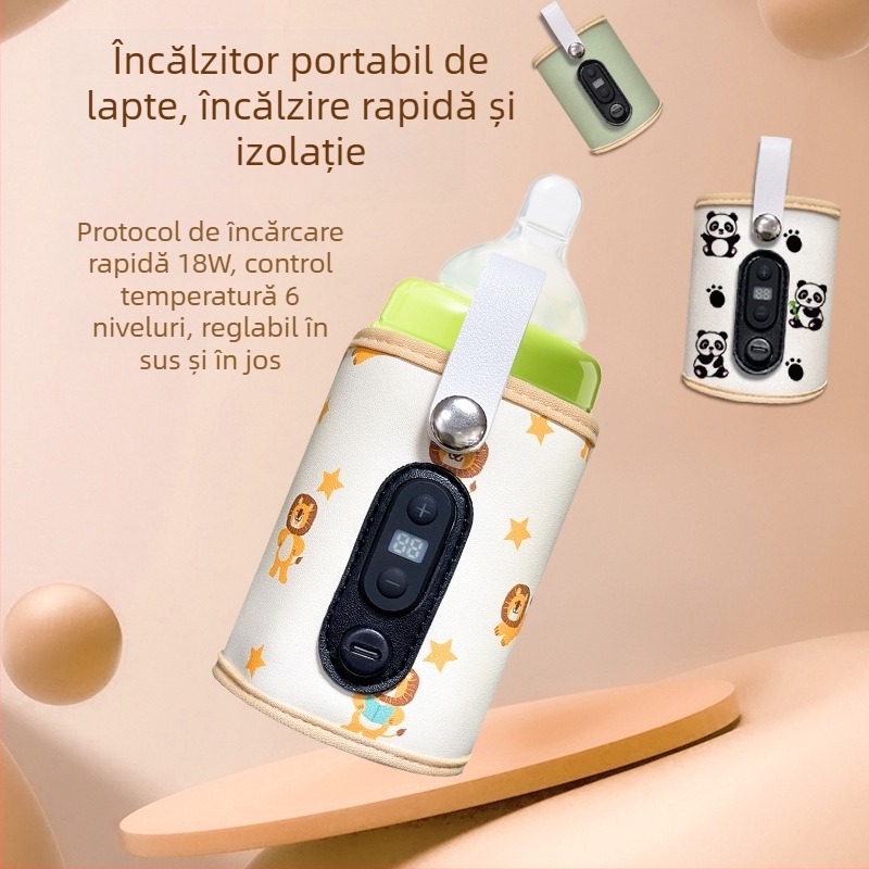 Capac izolator pentru biberon transfrontalier, încălzit la temperatură constantă, portabil în aer liber, capac universal pentru biberon, capac cald pentru lapte, portabil, en-gros