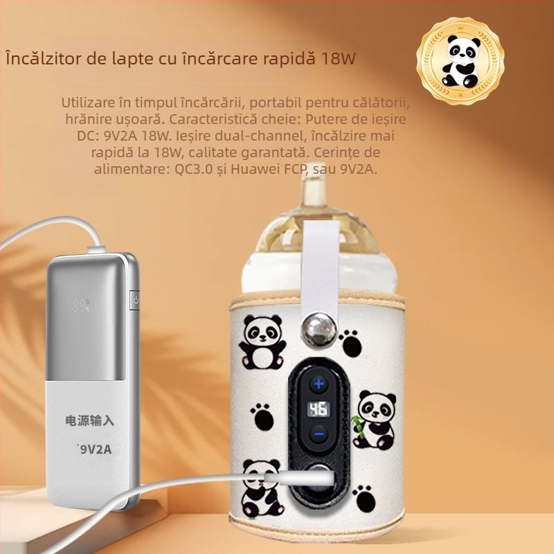 Capac izolator pentru biberon transfrontalier, încălzit la temperatură constantă, portabil în aer liber, capac universal pentru biberon, capac cald pentru lapte, portabil, en-gros