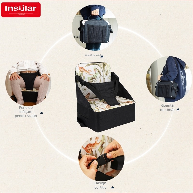 Scaun pliabil portabil impermeabil Amazon pentru copii, pernă înălțată, scaun de luat masa pentru bebeluși, pernă înălțată transfrontalieră