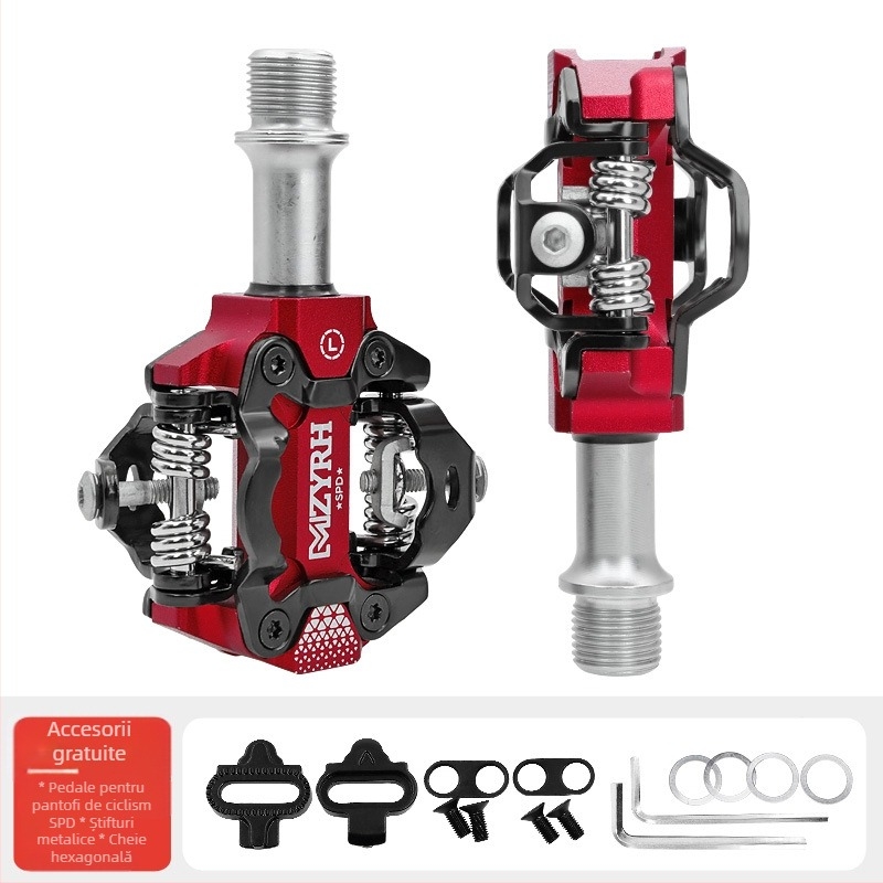 MZYRH pedală autoblocantă pentru bicicletă de munte, pedală autoblocantă pentru bicicletă de șosea, cu două fețe, cu piesă de blocare