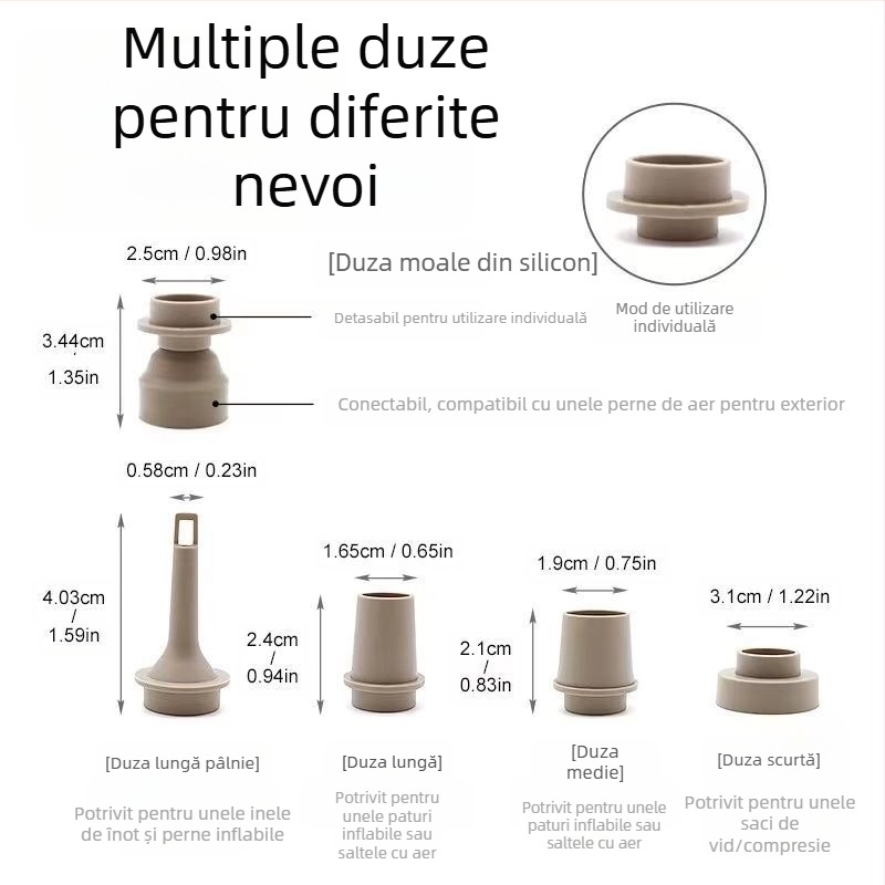 Pompă de aer electrică portabilă multifuncțională pentru camping în aer liber, saltea de aer, inel de înot, inel de înot, poate pompa aer electric