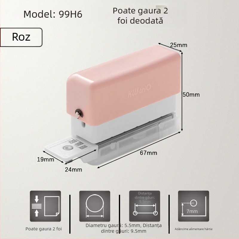 Se poate obține un perforator excelent cu mai multe găuri pentru hârtie A4, un perforator cu 30 de găuri pentru documente B5 cu 26 de găuri.