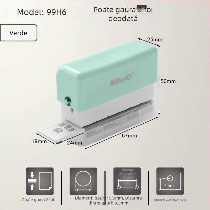 Se poate obține un perforator excelent cu mai multe găuri pentru hârtie A4, un perforator cu 30 de găuri pentru documente B5 cu 26 de găuri.