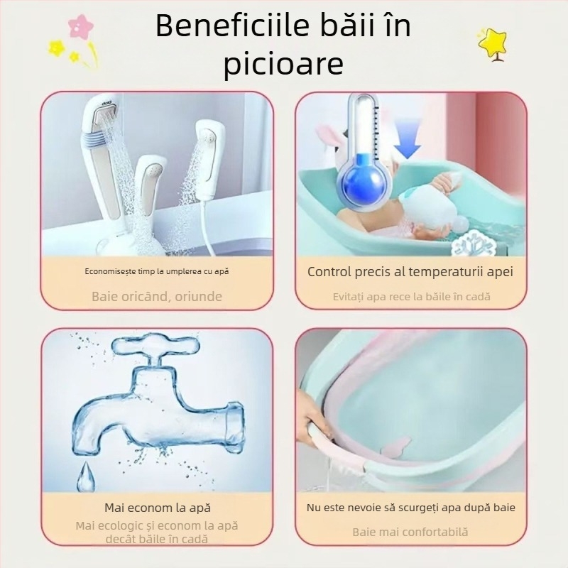 Duș vertical pentru sugari, cadă pentru bebeluși, artefact anti-cădere și anti-alunecare, cadru de suport pentru duș pentru copii mici, spălare a fundului