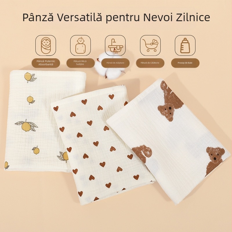 Înfășătoare pentru nou-născuți, cu un singur strat și dublu, din bumbac pur, din tifon, pentru bebeluși, înfășătoare pentru prosoape, înfășătoare pentru nou-născuți, înfășătoare pentru cameră de livrare, stil subțire de vară