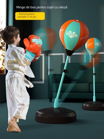 Țintă de reacție de box pentru copii, minge de viteză verticală rotativă, sac de nisip, echipament de antrenament Dodge pentru copii acasă