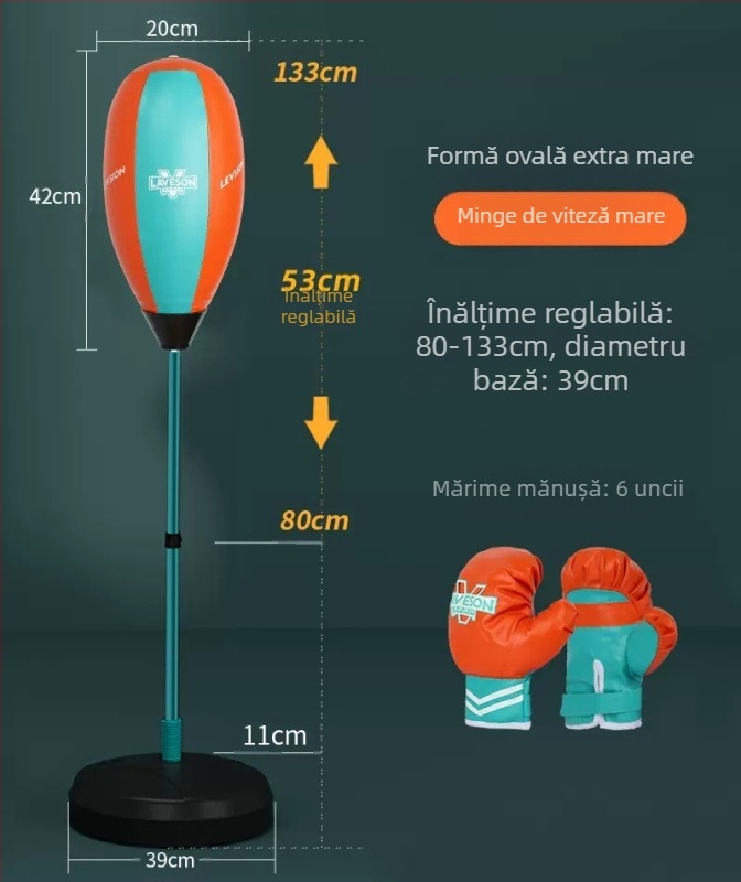 Țintă de reacție de box pentru copii, minge de viteză verticală rotativă, sac de nisip, echipament de antrenament Dodge pentru copii acasă