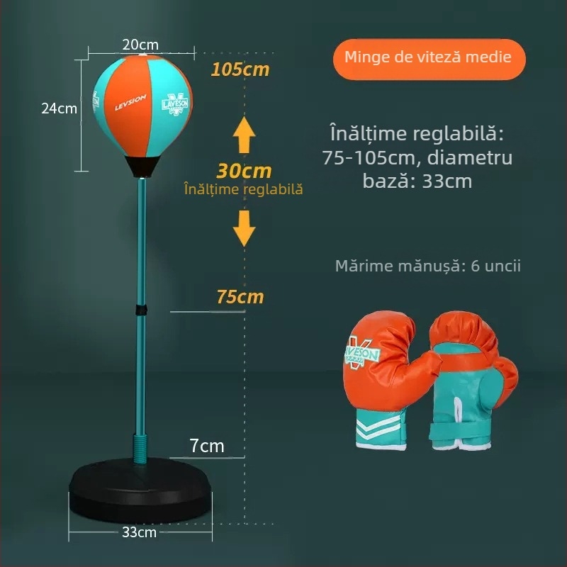 Țintă de reacție de box pentru copii, minge de viteză verticală rotativă, sac de nisip, echipament de antrenament Dodge pentru copii acasă