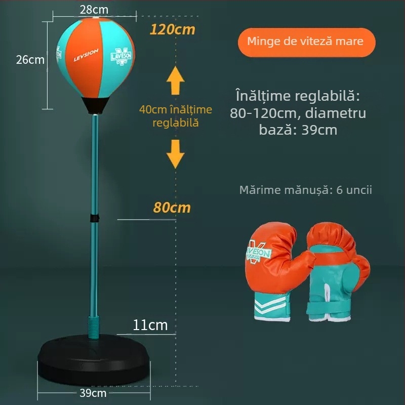 Țintă de reacție de box pentru copii, minge de viteză verticală rotativă, sac de nisip, echipament de antrenament Dodge pentru copii acasă