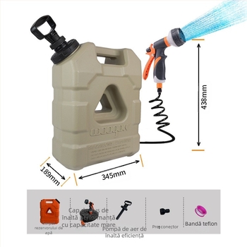 Pompă de aer 21 litri găleată pentru camping în aer liber rezervor de apă convenabil capacitate mare găleată de 5,5 galoane cu duș