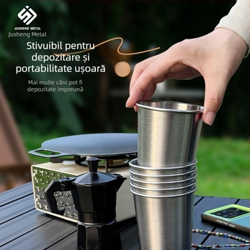 Cupă din oțel inoxidabil 304 pentru exterior, cană cu un singur strat, cană de apă, cană de bere, cană de băuturi reci, cană de suc, costum de camping portabil rezistent la căderi