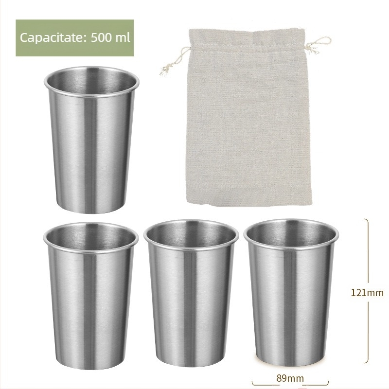 Cupă din oțel inoxidabil 304 pentru exterior, cană cu un singur strat, cană de apă, cană de bere, cană de băuturi reci, cană de suc, costum de camping portabil rezistent la căderi