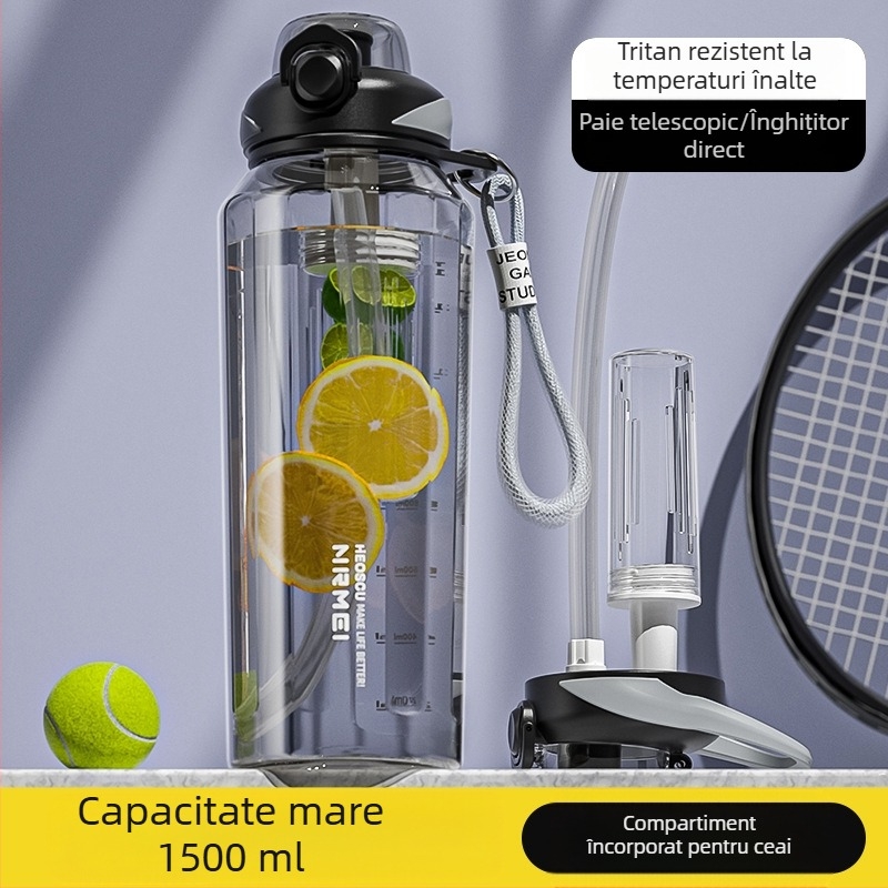 Cană de apă din plastic Tritan, de mare capacitate, rezistentă la temperaturi ridicate, cană de separare a ceaiului sportiv, en-gros, pentru femei, de vară, Ton Cup