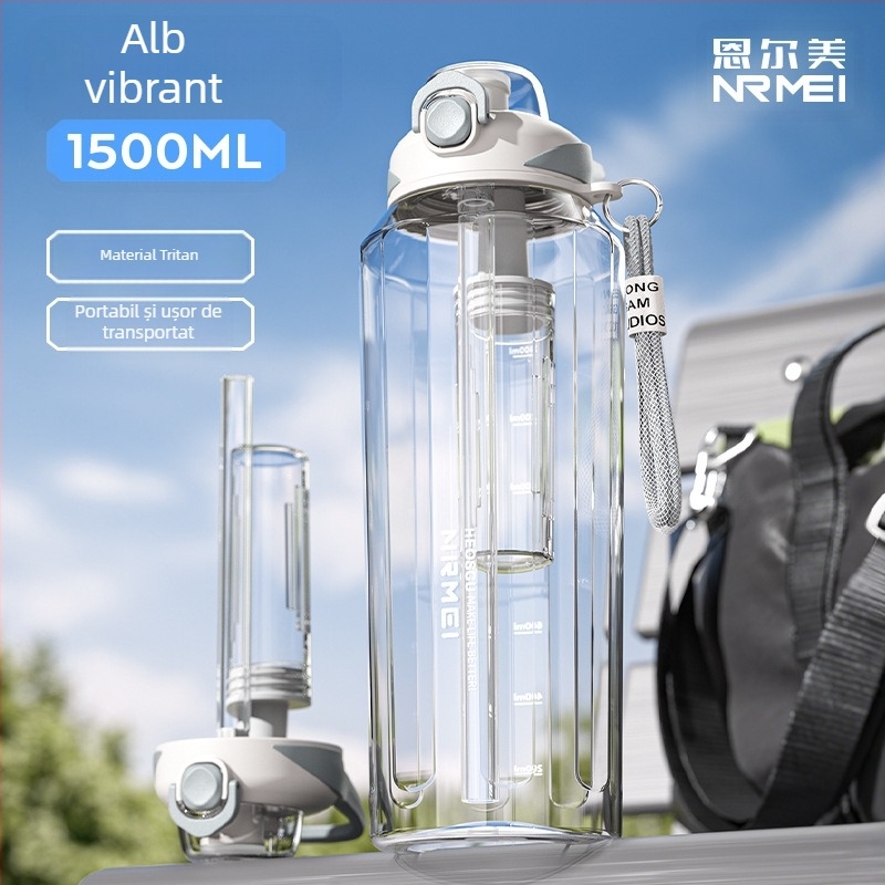 Cană de apă din plastic Tritan, de mare capacitate, rezistentă la temperaturi ridicate, cană de separare a ceaiului sportiv, en-gros, pentru femei, de vară, Ton Cup