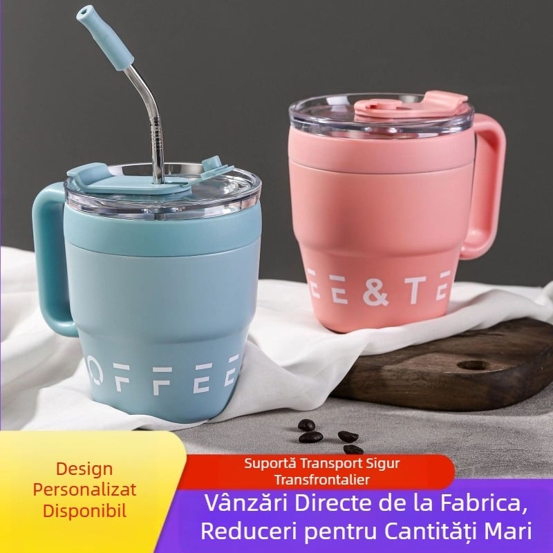 Cană de cafea din oțel inoxidabil 304, en-gros transfrontalieră, pentru birou, cu mâner, portabilă, pentru conservarea căldurii, cană rece