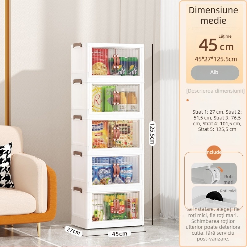 Dulap de depozitare pliabil, tip sertar, pentru bebeluși, dulap pentru gustări de uz casnic, dulap de depozitare din plastic pentru diverse obiecte