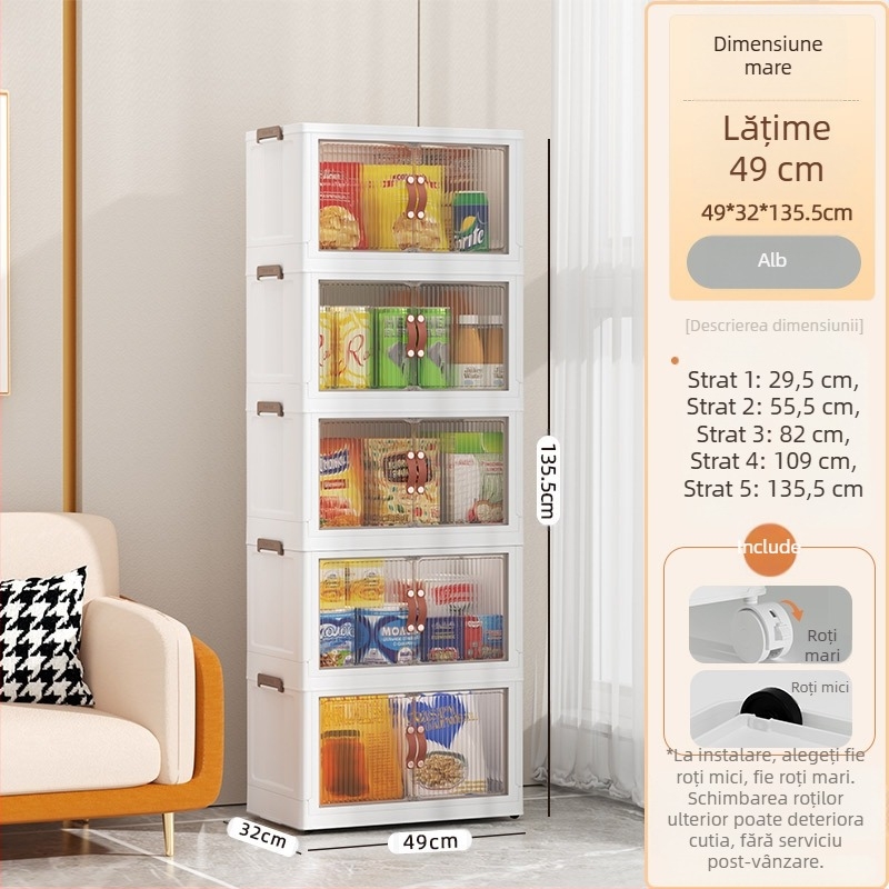 Dulap de depozitare pliabil, tip sertar, pentru bebeluși, dulap pentru gustări de uz casnic, dulap de depozitare din plastic pentru diverse obiecte