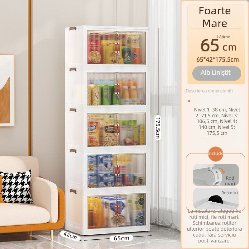 Dulap de depozitare pliabil, tip sertar, pentru bebeluși, dulap pentru gustări de uz casnic, dulap de depozitare din plastic pentru diverse obiecte