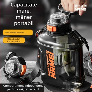 Enmei, cană de apă de mare capacitate pentru bărbați, rezistentă la temperaturi ridicate, cană de paie sport, ceai, separare a apei, butoi Ton-Ton, fierbător de apă portabil mare
