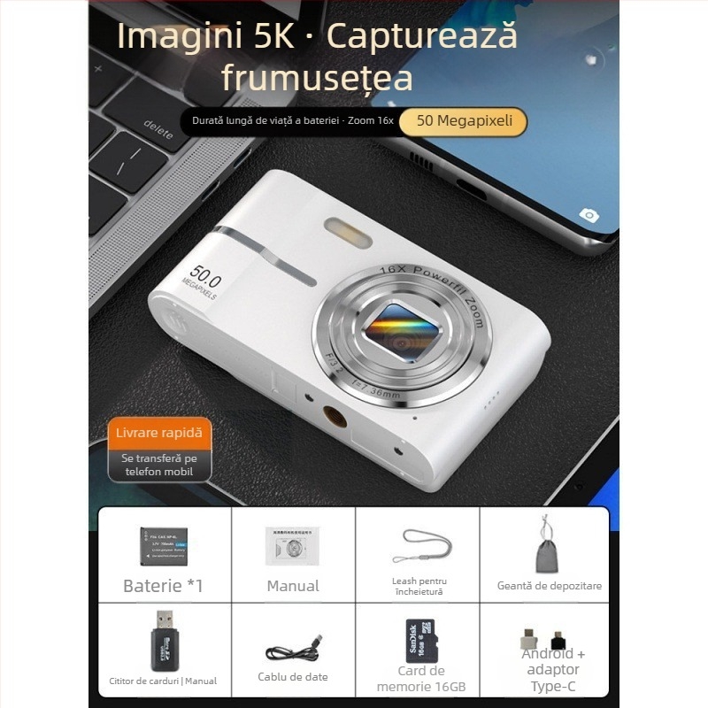 Aparat foto digital CCD transfrontalier, student, călătorii de înaltă definiție, nivel începător, aparat foto ieftin, geantă de mână retro, card mic