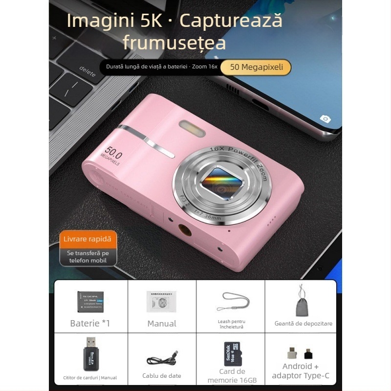 Aparat foto digital CCD transfrontalier, student, călătorii de înaltă definiție, nivel începător, aparat foto ieftin, geantă de mână retro, card mic