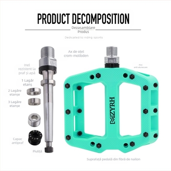 MZYRH pedală de bicicletă, pedală de bicicletă de munte, pedală cu trei axe, rulment cu bandă largă, pedală din nailon 926