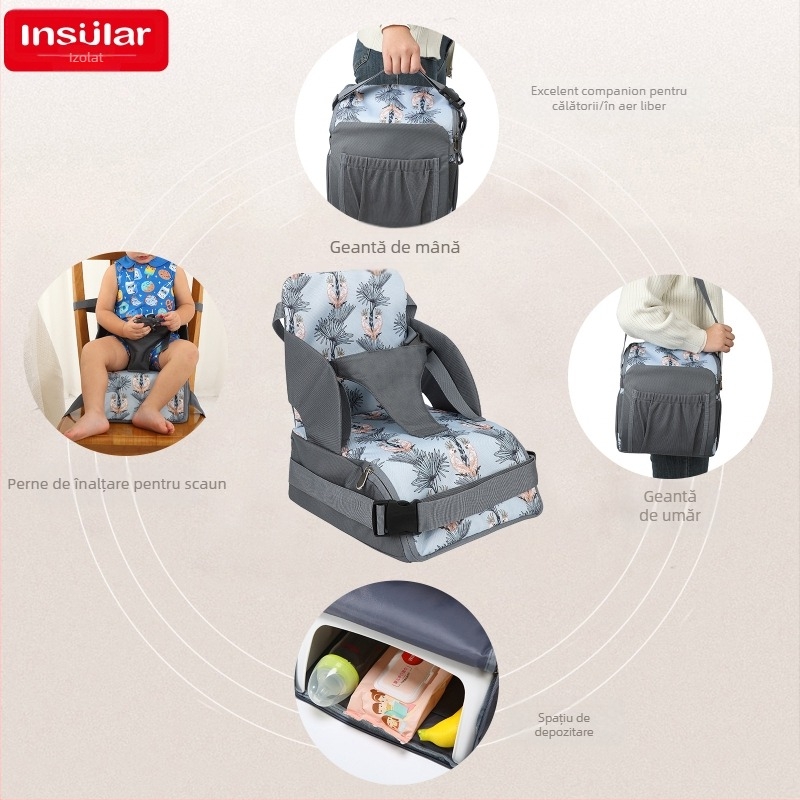 Pernă de înălțare portabilă multifuncțională pentru umăr, geantă de mumie pentru copii, pernă de masă pentru scaun, scaun de înălțare