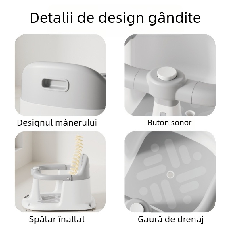Scaun de baie pentru bebeluși transfrontalier, fotoliu rabatabil pentru cadă de baie pentru sugari, scaun de baie cu scaun, scaun pentru copii care învață să stea jos, scaun de baie antiderapant