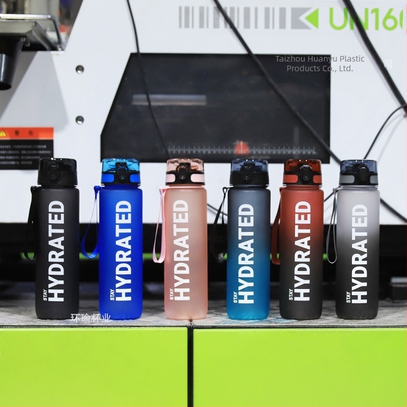 Cană de apă sport 1000ml, cană de plastic de mare capacitate, etanșă, portabilă, cu cântar, cană de băut directă în aer liber