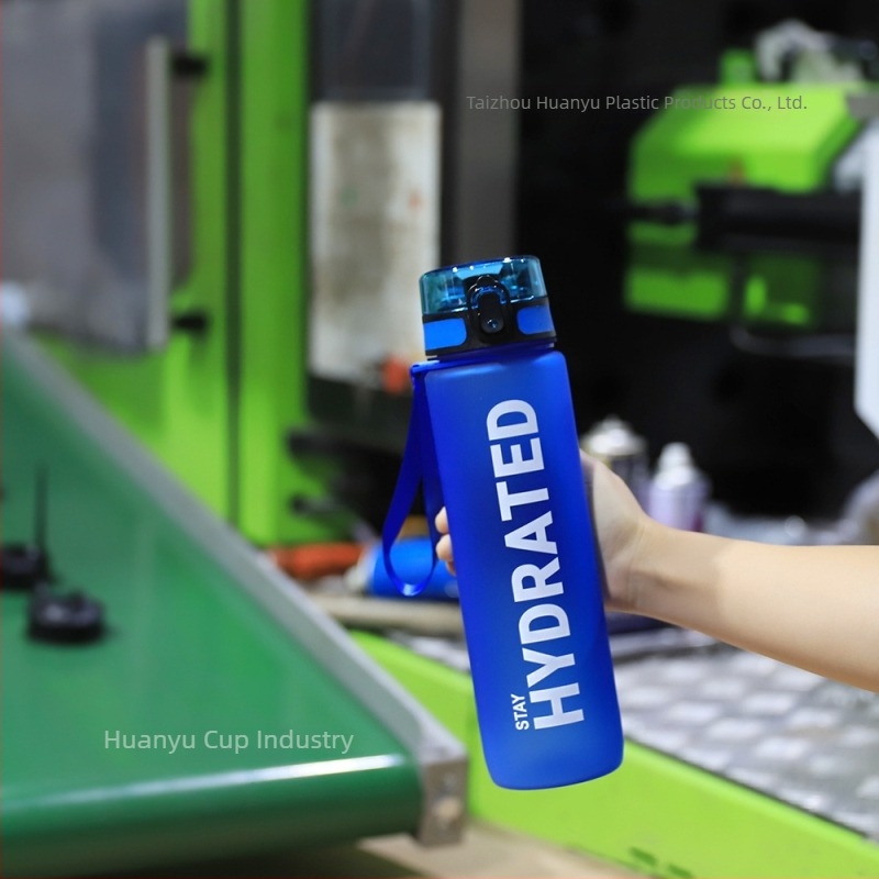 Cană de apă sport 1000ml, cană de plastic de mare capacitate, etanșă, portabilă, cu cântar, cană de băut directă în aer liber