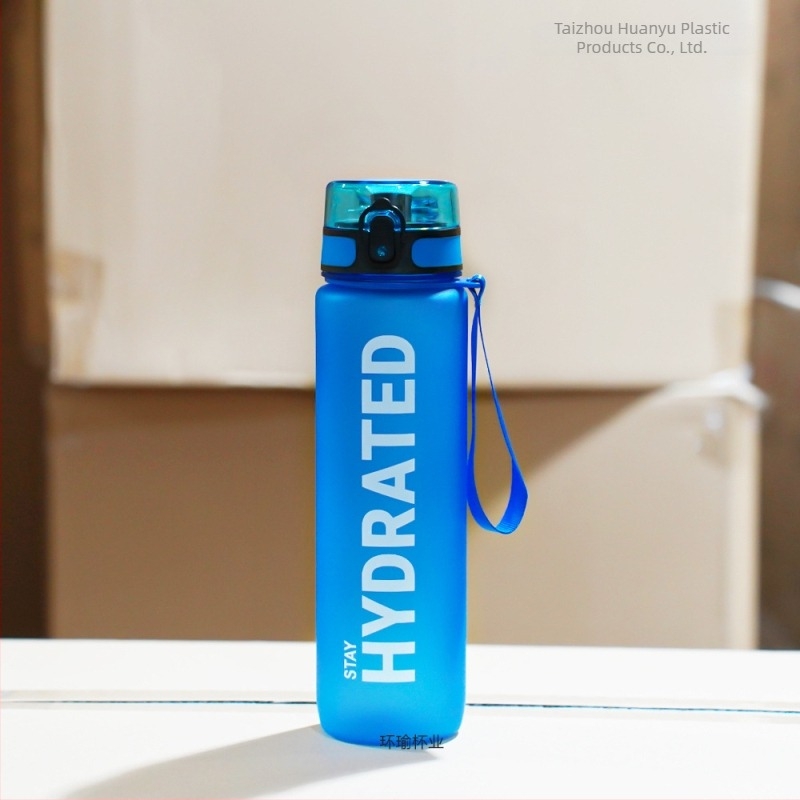 Cană de apă sport 1000ml, cană de plastic de mare capacitate, etanșă, portabilă, cu cântar, cană de băut directă în aer liber