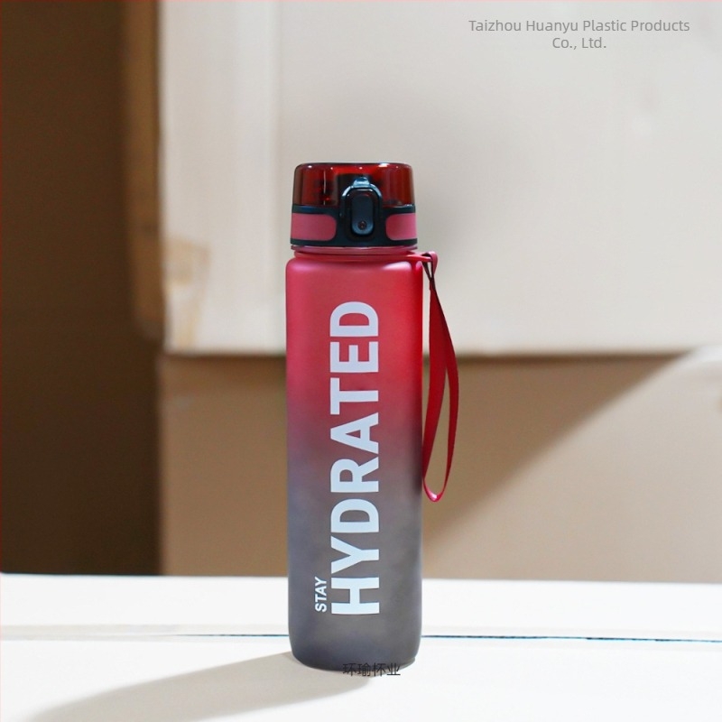 Cană de apă sport 1000ml, cană de plastic de mare capacitate, etanșă, portabilă, cu cântar, cană de băut directă în aer liber