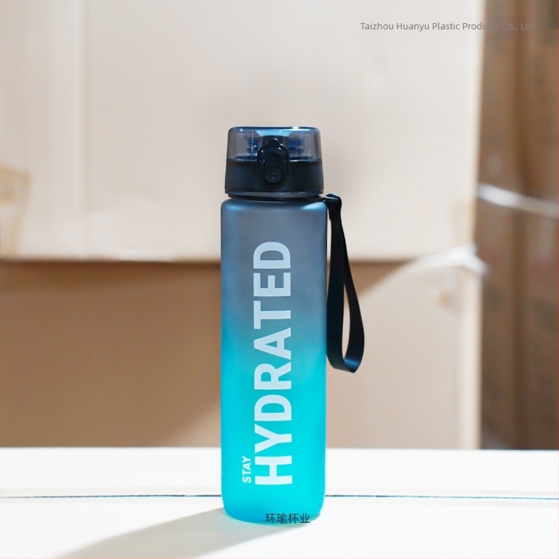 Cană de apă sport 1000ml, cană de plastic de mare capacitate, etanșă, portabilă, cu cântar, cană de băut directă în aer liber