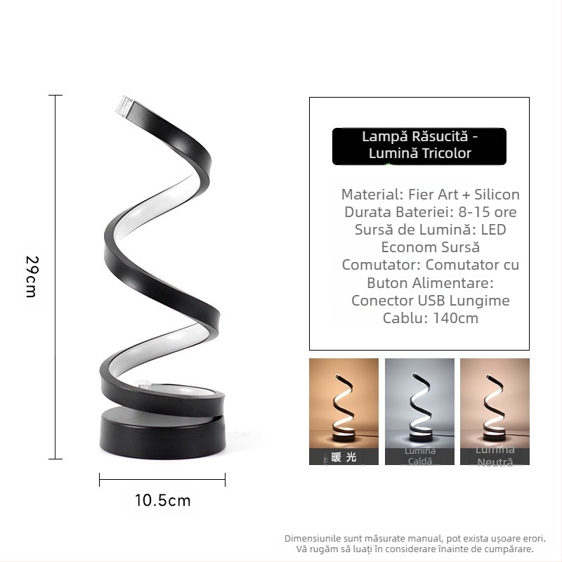 Lampă de masă 2025LED, dormitor, noptieră, lumină de noapte cu intensitate redusă în trei culori, lampă de masă decorativă luminoasă pentru restaurant și cafenea