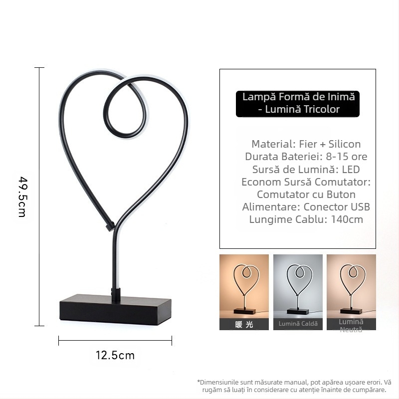 Lampă de masă 2025LED, dormitor, noptieră, lumină de noapte cu intensitate redusă în trei culori, lampă de masă decorativă luminoasă pentru restaurant și cafenea