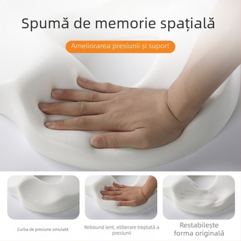 Pernă pentru hemoroizi din spumă cu memorie, fără colaps, pernă respirabilă pentru scaun, fese frumoase, vertebră cozii, pernă pentru scaunul cu vertebră cozii