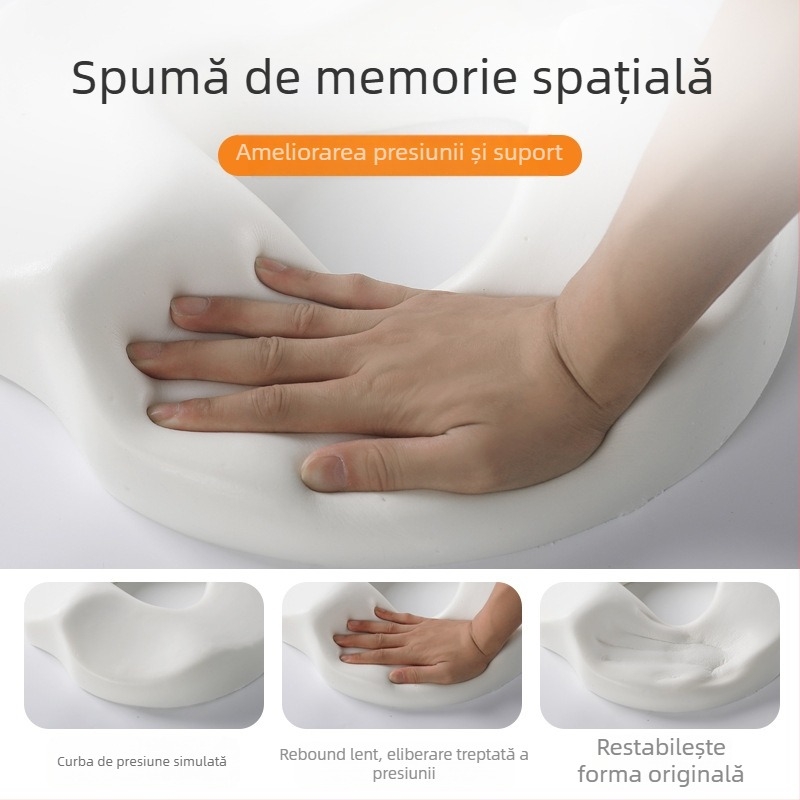 Pernă pentru hemoroizi din spumă cu memorie, fără colaps, pernă respirabilă pentru scaun, fese frumoase, vertebră cozii, pernă pentru scaunul cu vertebră cozii