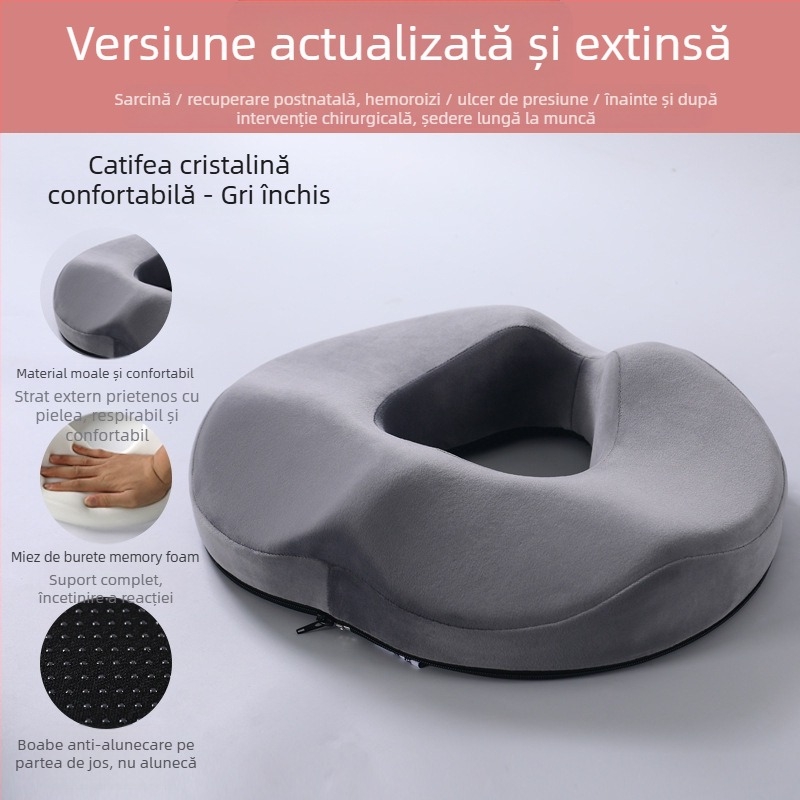 Pernă pentru hemoroizi din spumă cu memorie, fără colaps, pernă respirabilă pentru scaun, fese frumoase, vertebră cozii, pernă pentru scaunul cu vertebră cozii