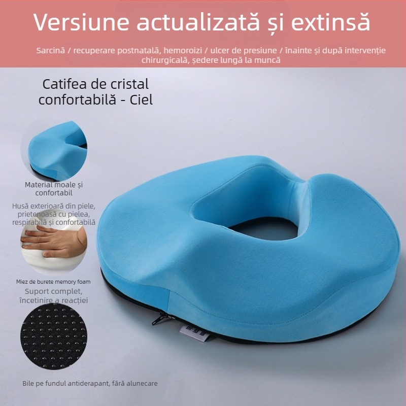 Pernă pentru hemoroizi din spumă cu memorie, fără colaps, pernă respirabilă pentru scaun, fese frumoase, vertebră cozii, pernă pentru scaunul cu vertebră cozii