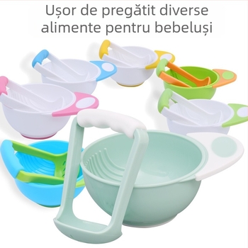 Râșniță de suplimente alimentare pentru bebeluși, fructe pentru bebeluși, manuală, piure de fructe, instrument potrivit pentru alimente, bol de gătit, balsam, bol de măcinat