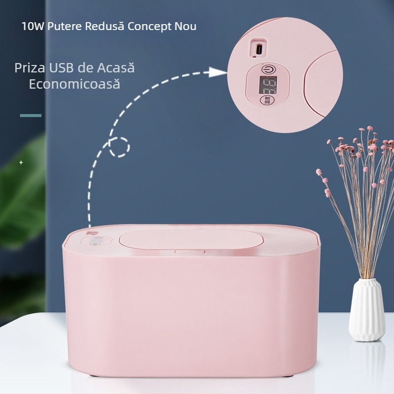 Șervețele umede încălzitoare de uz casnic pentru bebeluși, mască facială multifuncțională, portabilă, cutie de încălzire izolatoare la temperatură constantă USB