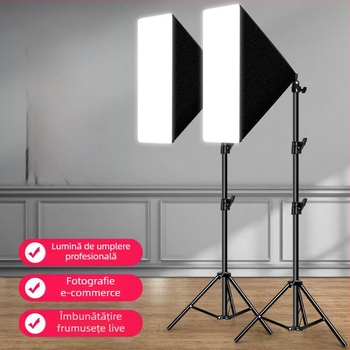 Sursă de umbre Lumină de umplere pentru transmisie live Lumină de fotografie Iluminat cu lumină moale Cutie de studio Set de transmisie live Lumină de umplere pentru cameră, en-gros