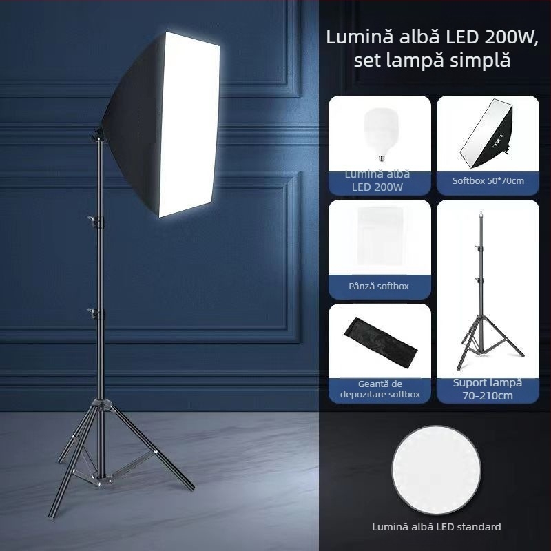 Sursă de umbre Lumină de umplere pentru transmisie live Lumină de fotografie Iluminat cu lumină moale Cutie de studio Set de transmisie live Lumină de umplere pentru cameră, en-gros