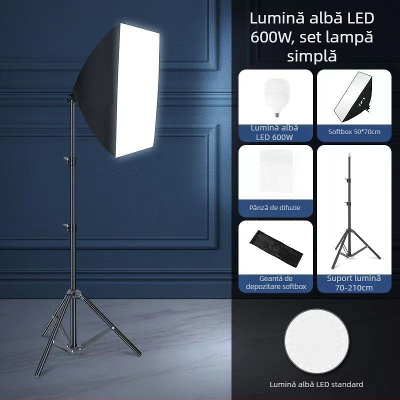 Sursă de umbre Lumină de umplere pentru transmisie live Lumină de fotografie Iluminat cu lumină moale Cutie de studio Set de transmisie live Lumină de umplere pentru cameră, en-gros