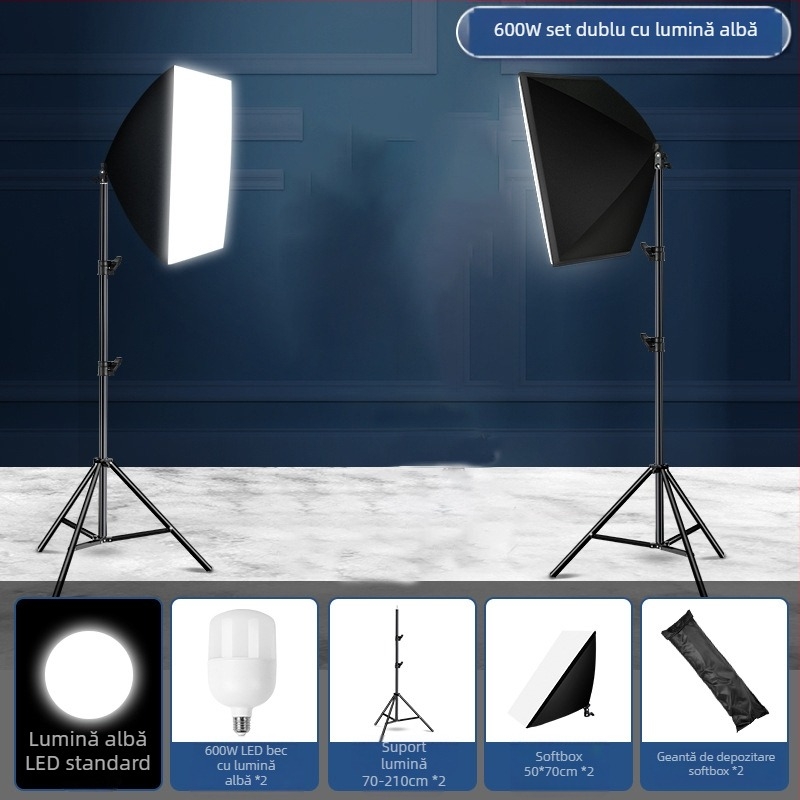 Sursă de umbre Lumină de umplere pentru transmisie live Lumină de fotografie Iluminat cu lumină moale Cutie de studio Set de transmisie live Lumină de umplere pentru cameră, en-gros