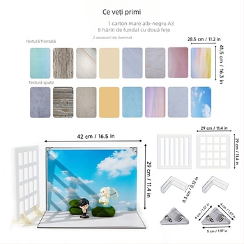 Carton îngroșat pentru fotografie 1+7/8/9/10, hârtie de fundal pentru fotografie, set de fundaluri pentru fotografie, recuzită de fotografie, bord de fundal