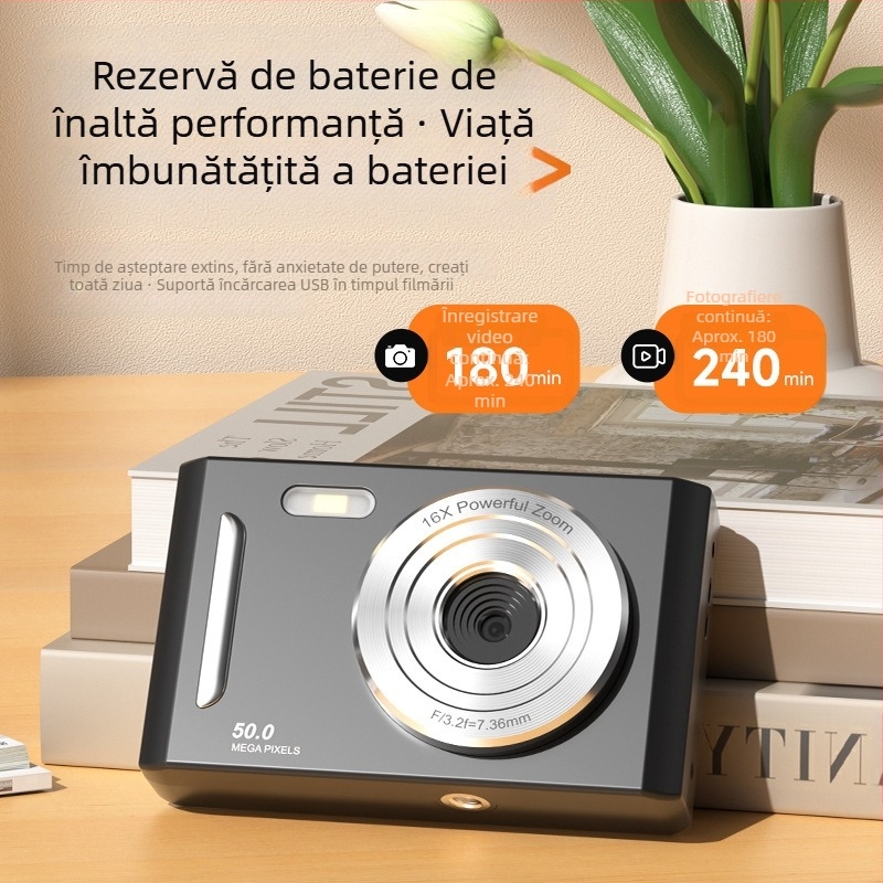 Cameră digitală transfrontalieră 5K HD cu zoom optic și anti-vibrații, cameră de acasă pentru petreceri studențești și entry-level
