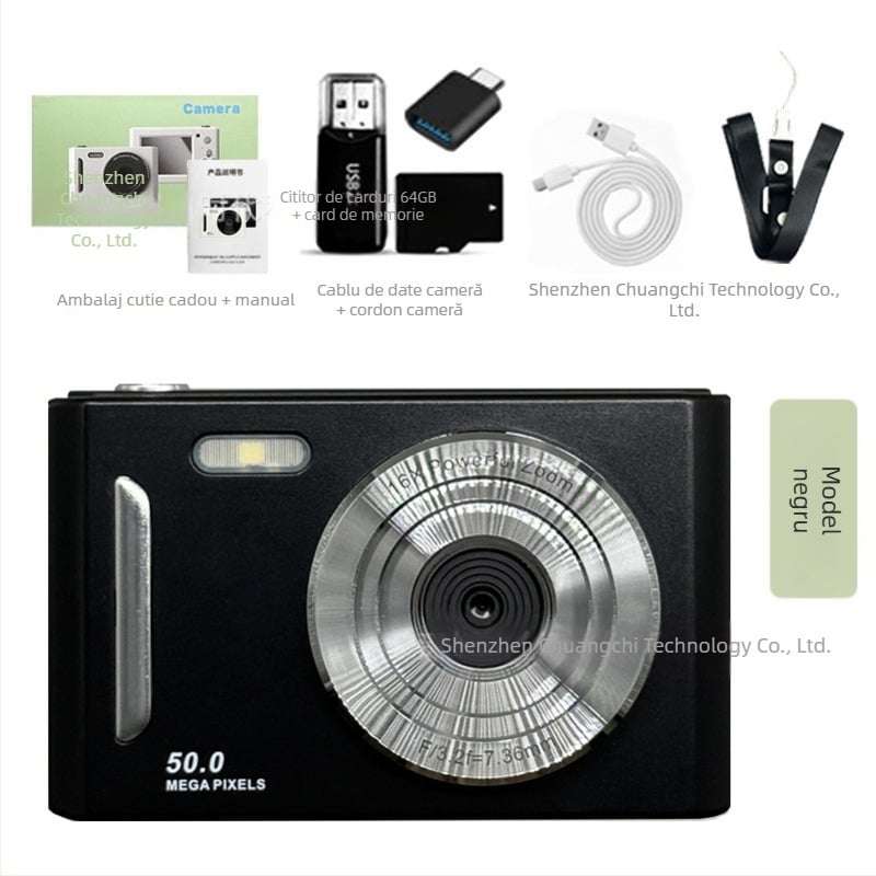 Cameră digitală transfrontalieră 5K HD cu zoom optic și anti-vibrații, cameră de acasă pentru petreceri studențești și entry-level